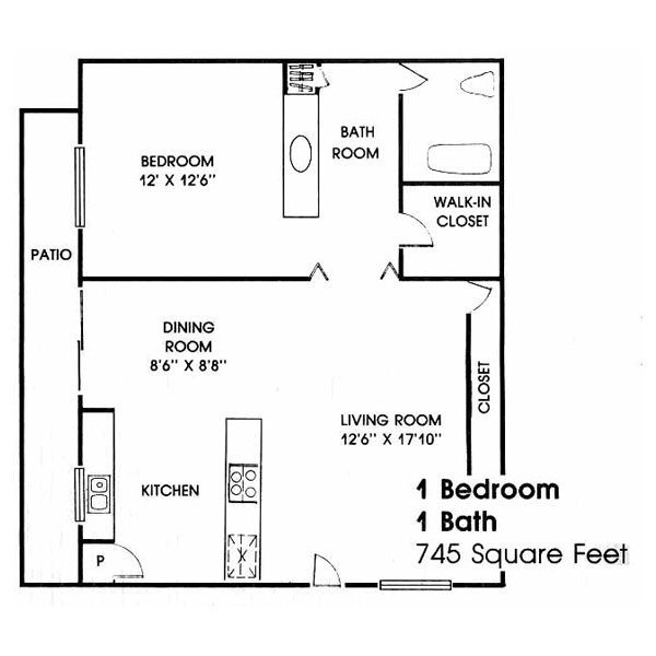 1 Bedroom | 1 Bath | 745 sq ft